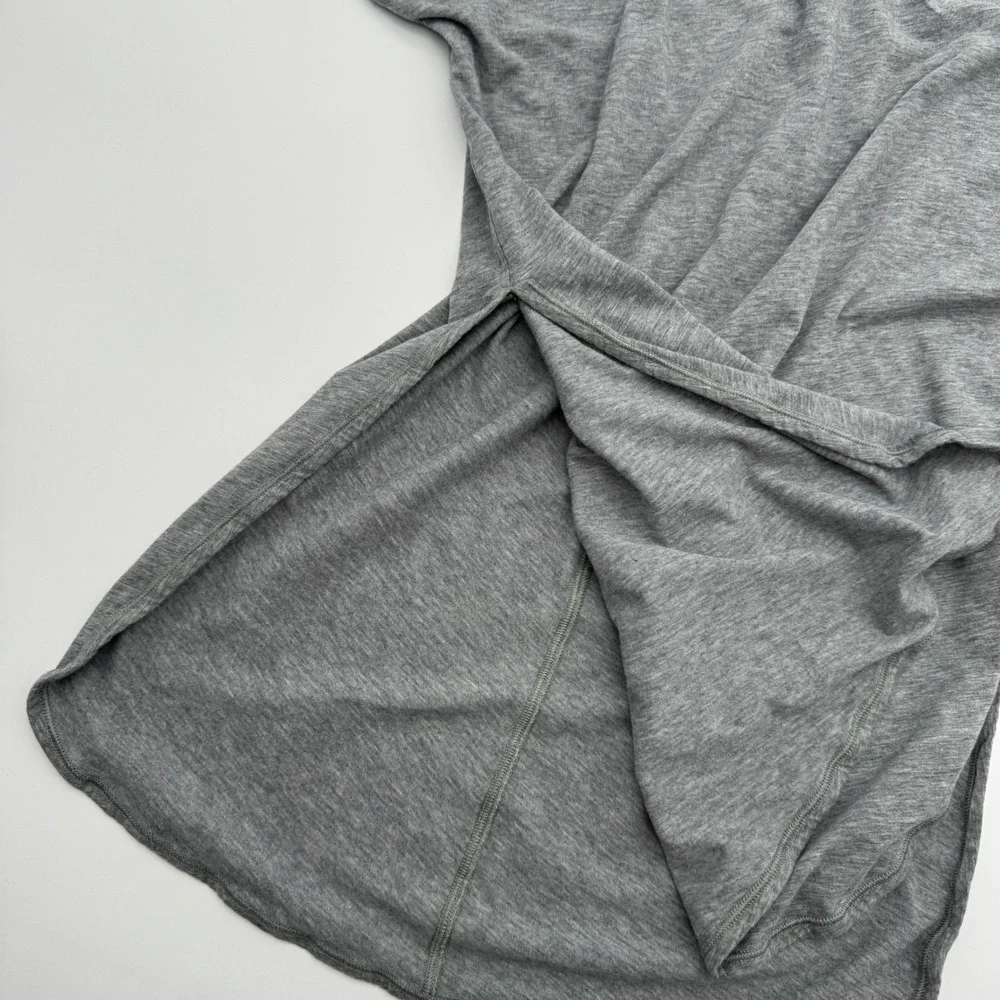 Lululemon Heathered‎ Grey Short Sleeve Tunic Side Story Tee Size 6
